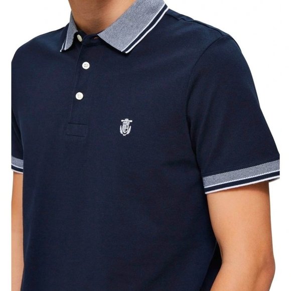 NWT Selected Homme Men's Polo In Navy - Picture 5 of 6